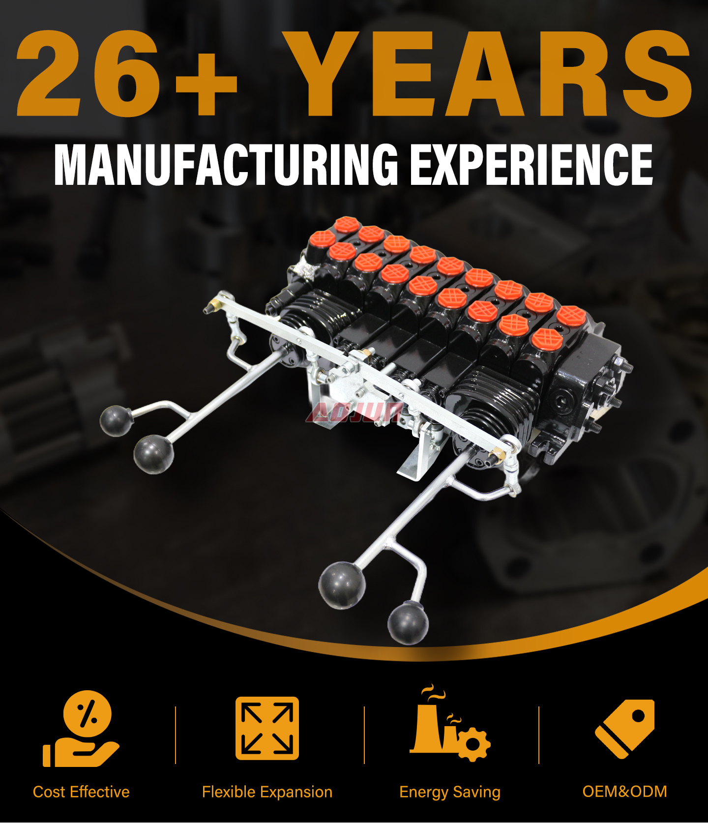 8 Spool Manual and Joystick Sectional Directional Valve DCV60-PG2 detailed image